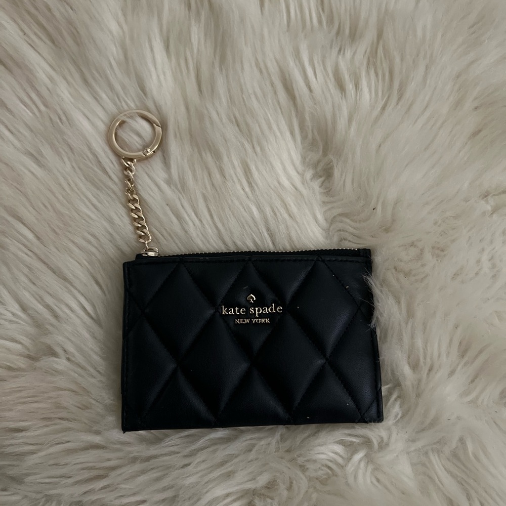 Kate Spade Black Quilted Keychain Pouch